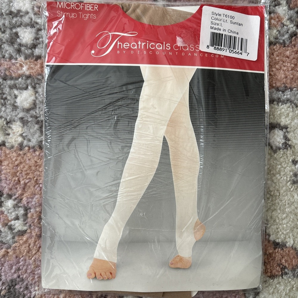 Theatricals Classwear Style T6100 Stirrup Dance Tights Size Large Light Suntan